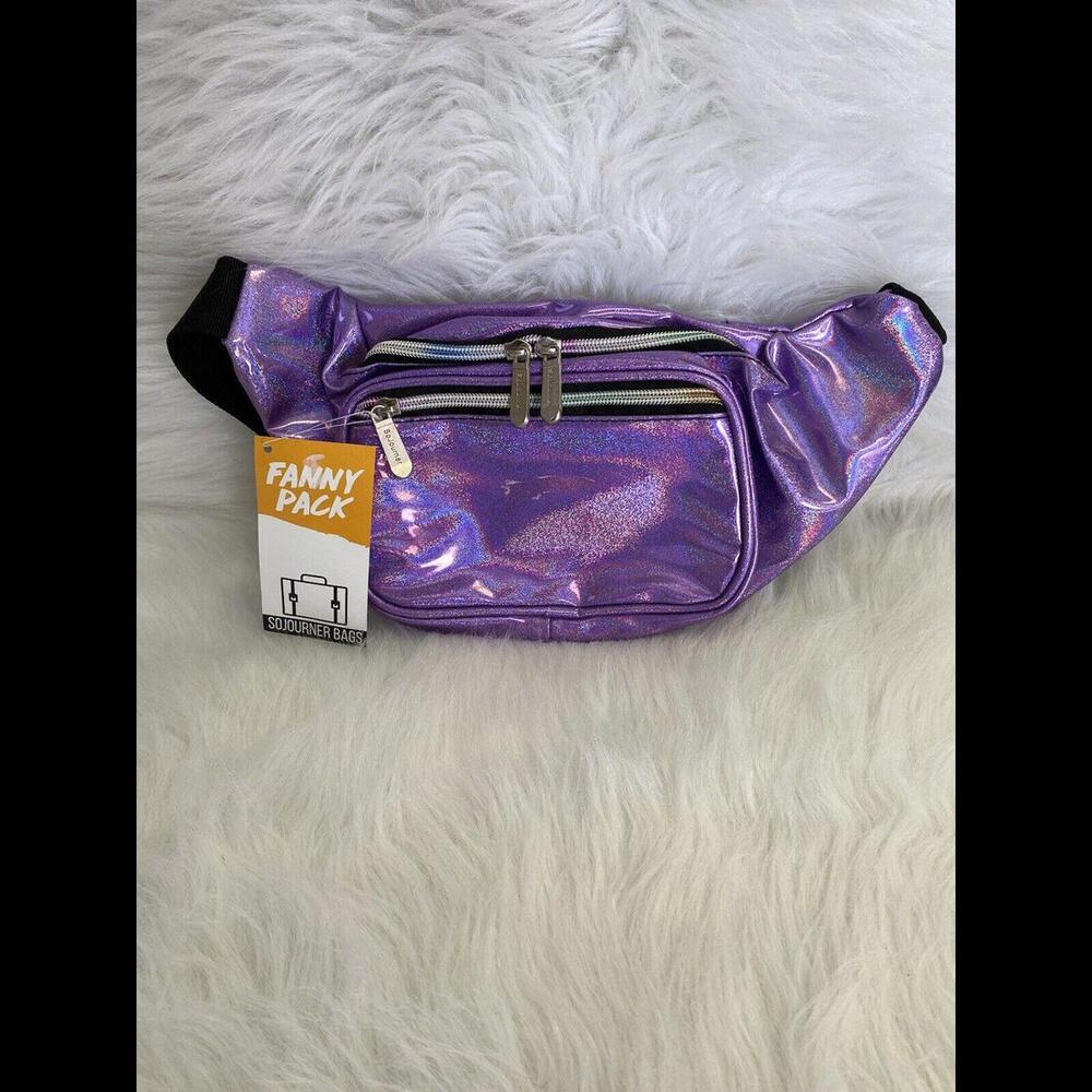 Sojourner Unisex Purple Metallic Fanny Pack Casual Everyday Usage Road Trip NWT